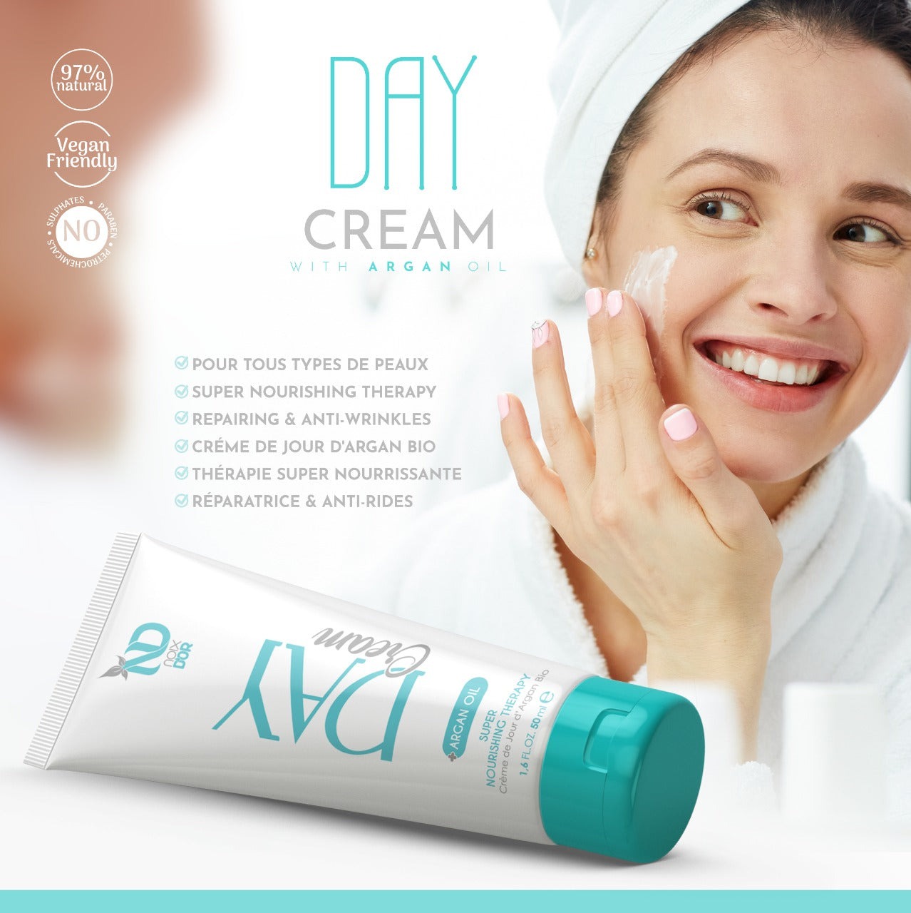 CRÈME DE JOUR À L'HUILE D'ARGAN - Noix d'or Maroc